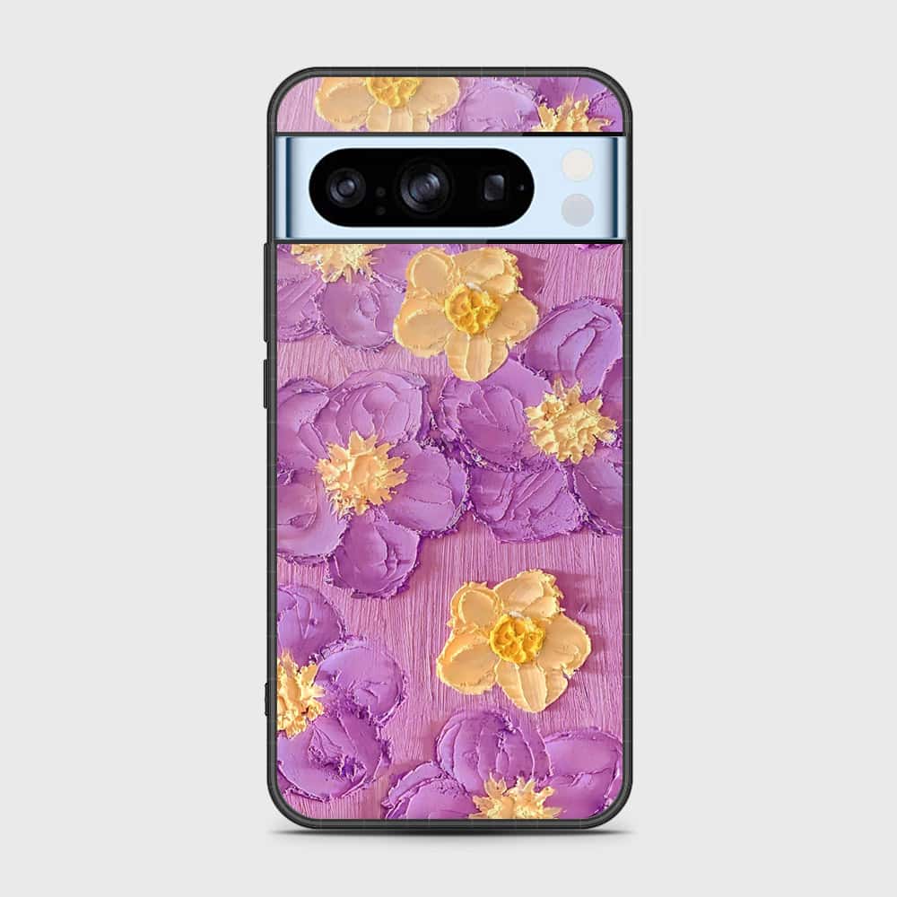 Google Pixel 8 Pro Cover - Floral Series - Design 8 - Purple & Yellow - HQ Premium Shine Durable Shatterproof Case