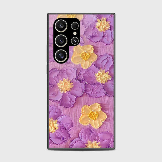 Samsung Galaxy S24 Ultra Cover - Floral Series - Design 8 - Purple & Yellow - HQ Premium Shine Durable Shatterproof Case (Fast Delivery) (H)