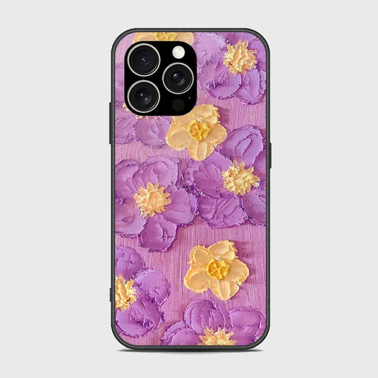 iPhone 15 Pro Cover - Floral Series - Design 8 - Purple & Yellow - HQ Premium Shine Durable Shatterproof Case