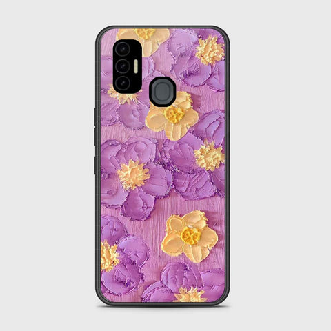 Tecno Spark 7 Cover - Floral Series - Design 8 - Purple & Yellow - HQ Premium Shine Durable Shatterproof Case