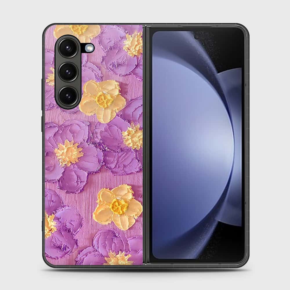 Samsung Galaxy Z Fold 6 5G Cover - Floral Series - Design 8 - Purple & Yellow - HQ Premium Shine Durable Shatterproof Case (Fast Delivery) (H)
