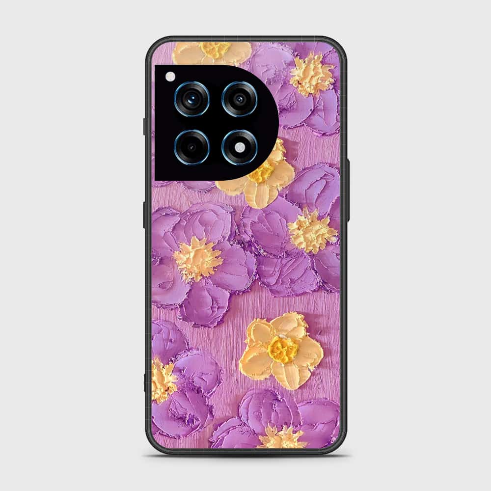 OnePlus 12R Cover - Floral Series - Design 8 - Purple & Yellow - HQ Premium Shine Durable Shatterproof Case