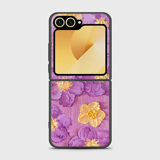 Samsung Galaxy Z Flip 6 Cover - Floral Series - Design 8 - Purple & Yellow - HQ Premium Shine Durable Shatterproof Case