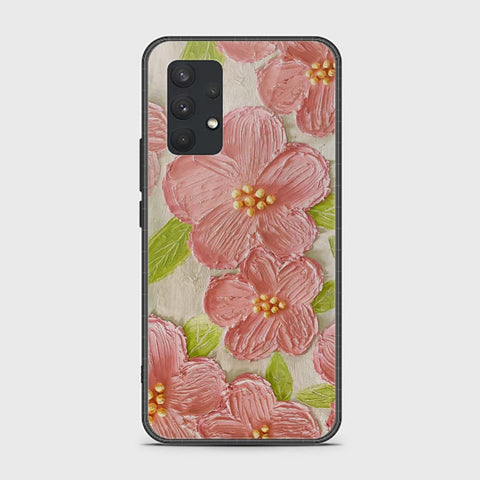 Samsung Galaxy A32 Cover - Floral Series - Design 9 - Pink & Green - HQ Premium Shine Durable Shatterproof Case