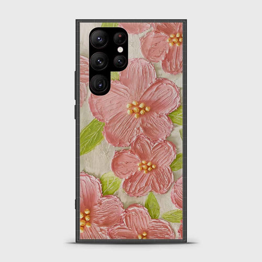 Samsung Galaxy S23 Ultra 5G Cover - Floral Series - Design 9 - Pink & Green - HQ Premium Shine Durable Shatterproof Case (Fast Delivery) (H)