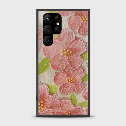 Samsung Galaxy S23 Ultra 5G Cover - Floral Series - Design 9 - Pink & Green - HQ Premium Shine Durable Shatterproof Case (Fast Delivery) (H)