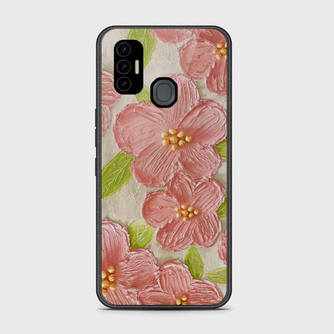 Tecno Spark 7 Cover - Floral Series - Design 9 - Pink & Green - HQ Premium Shine Durable Shatterproof Case