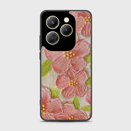 Infinix Hot 40 Pro Cover - Floral Series - Design 9 - Pink & Green - HQ Premium Shine Durable Shatterproof Case