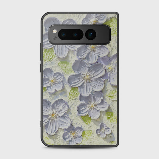 Google Pixel Fold Cover - Floral Series - Design 12 - Grey & Green - HQ Premium Shine Durable Shatterproof Case