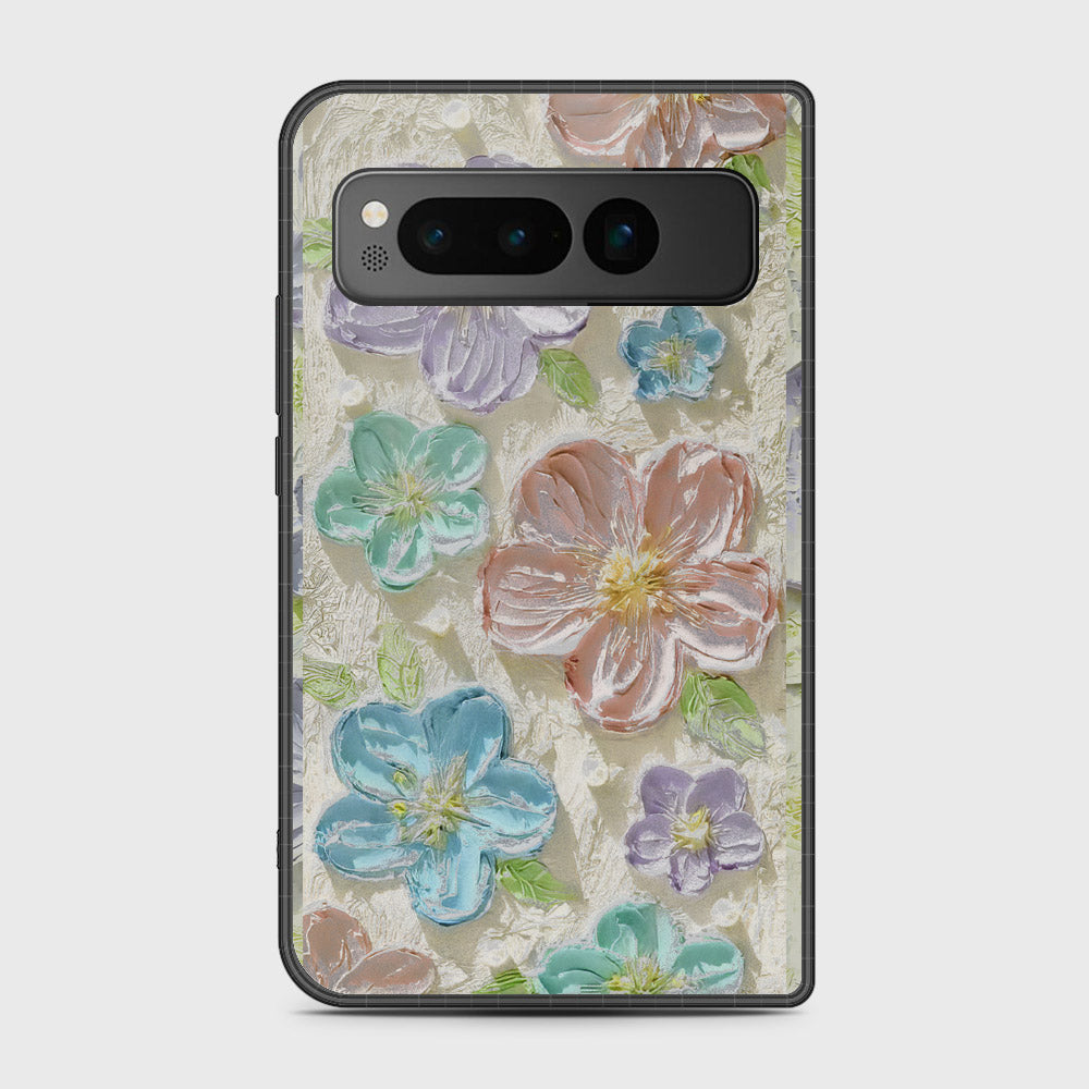Google Pixel Fold Cover - Floral Series - Design 14 - Blue & Purple - HQ Premium Shine Durable Shatterproof Case