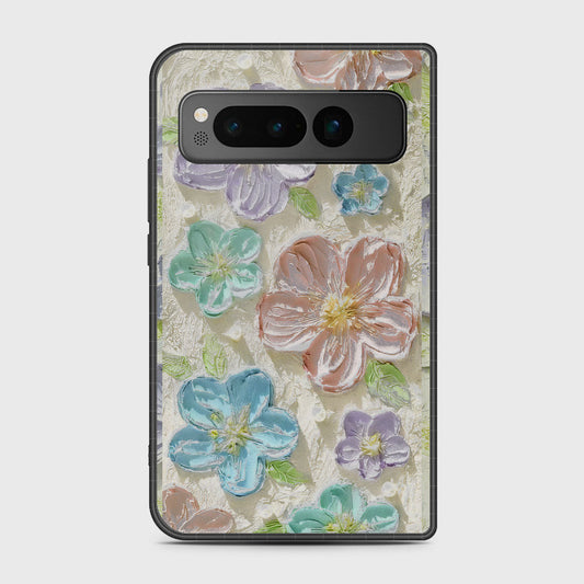 Google Pixel Fold Cover - Floral Series - Design 14 - Blue & Purple - HQ Premium Shine Durable Shatterproof Case