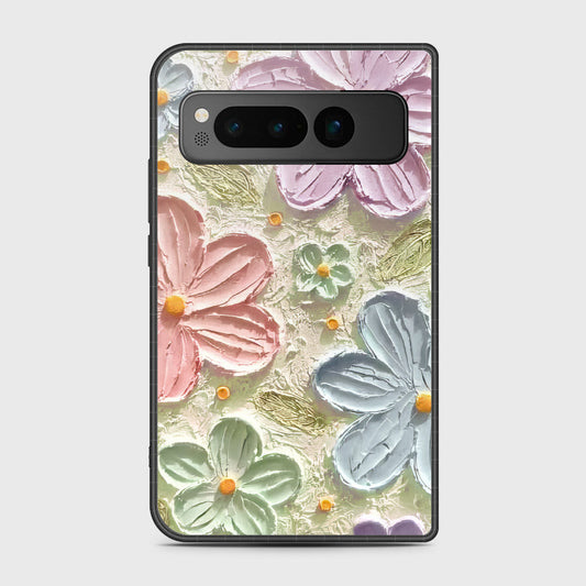 Google Pixel Fold Cover - Floral Series - Design 15 - Blue & Green - HQ Premium Shine Durable Shatterproof Case