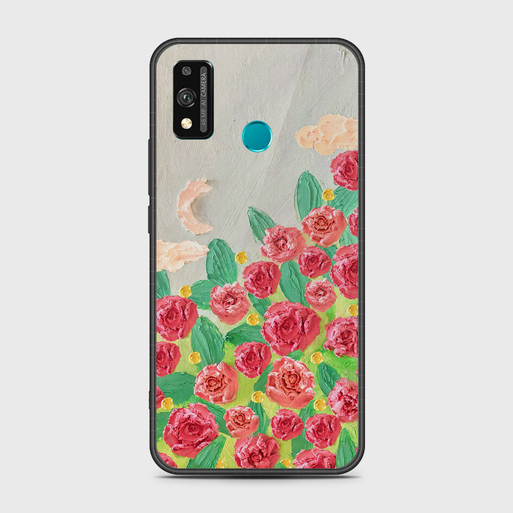 Honor 9X Lite Cover - Floral Series - Design 10 - Red & Green - HQ Premium Shine Durable Shatterproof Case
