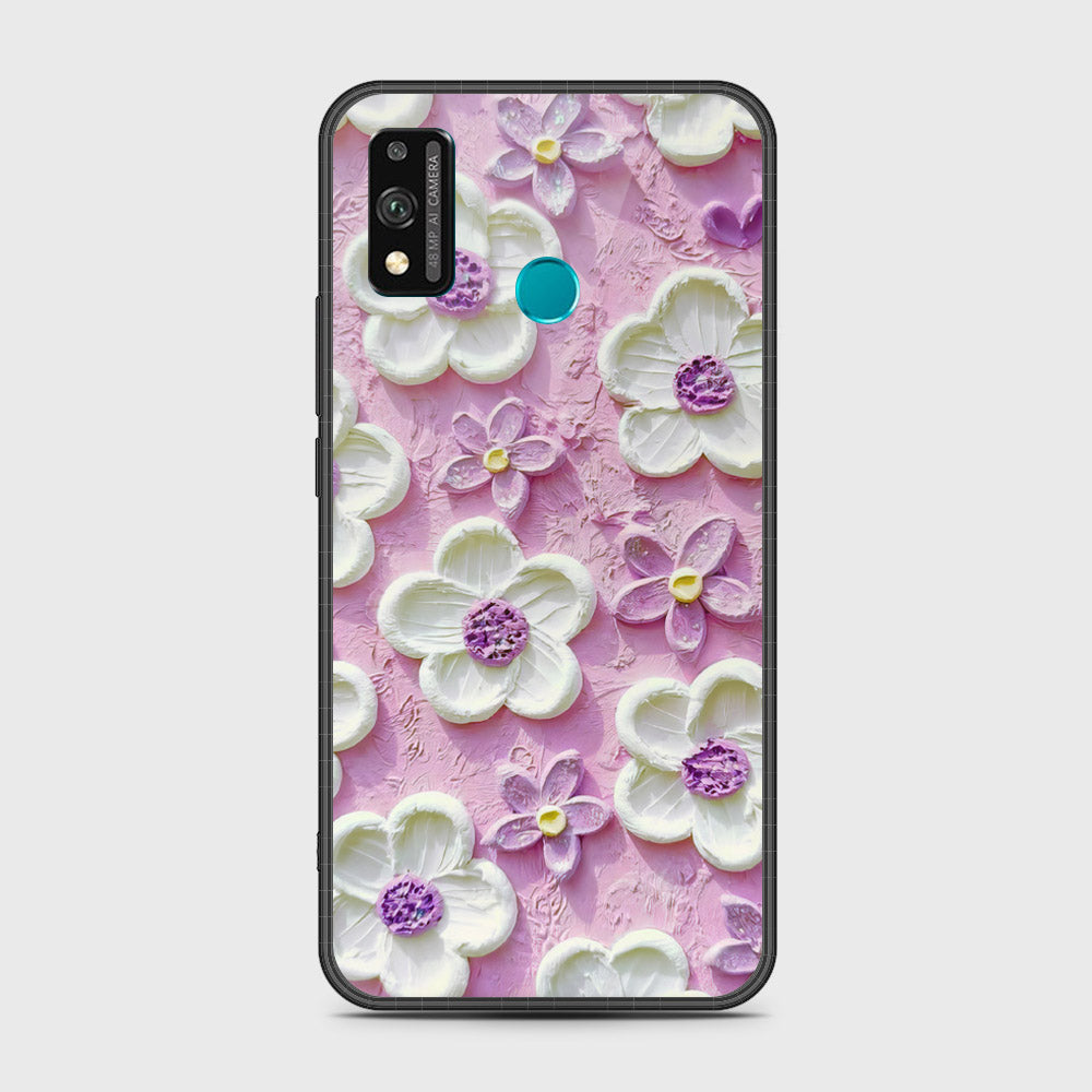 Honor 9X Lite Cover - Floral Series - Design 4 - Purple & White - HQ Premium Shine Durable Shatterproof Case