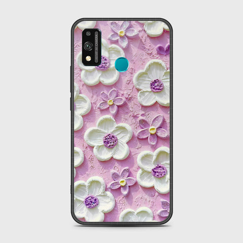 Honor 9X Lite Cover - Floral Series - Design 4 - Purple & White - HQ Premium Shine Durable Shatterproof Case