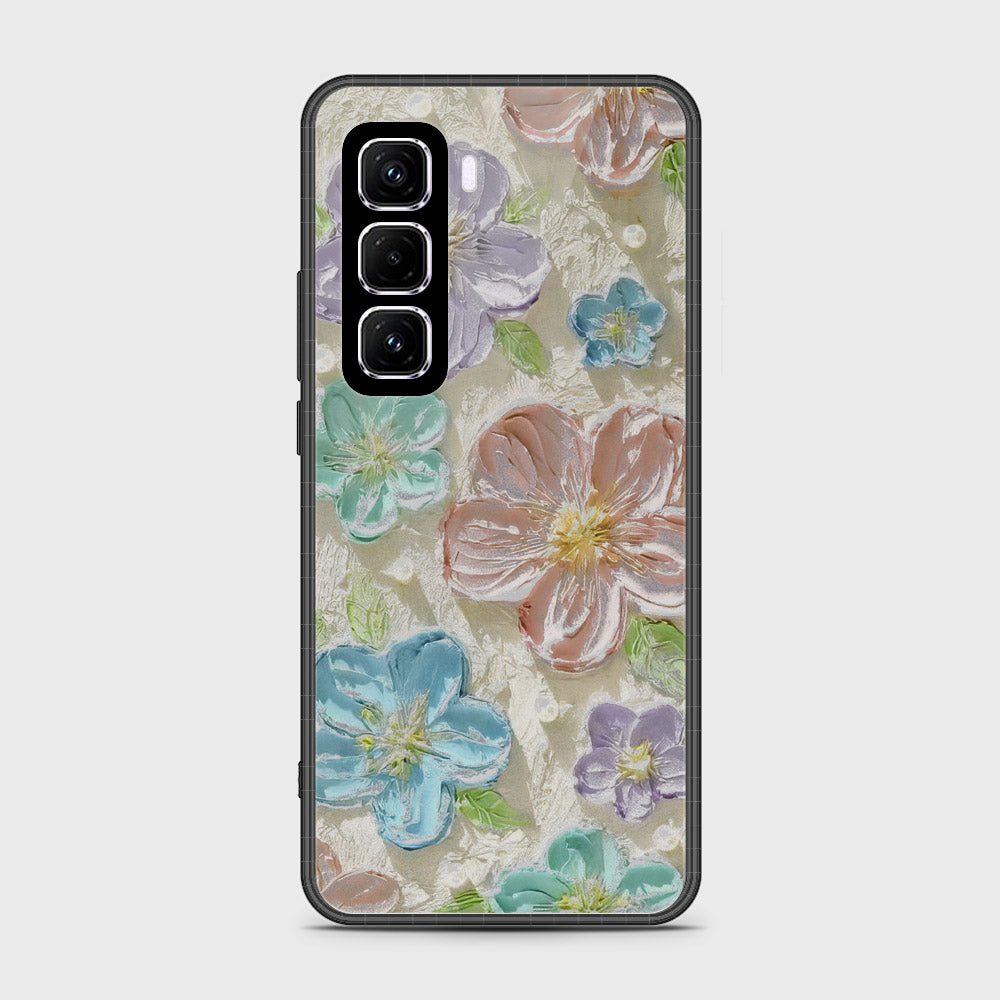 Infinix Hot 50 Pro Plus Cover - Floral Series - Design 14 - Blue & Purple - HQ Premium Shine Durable Shatterproof Case