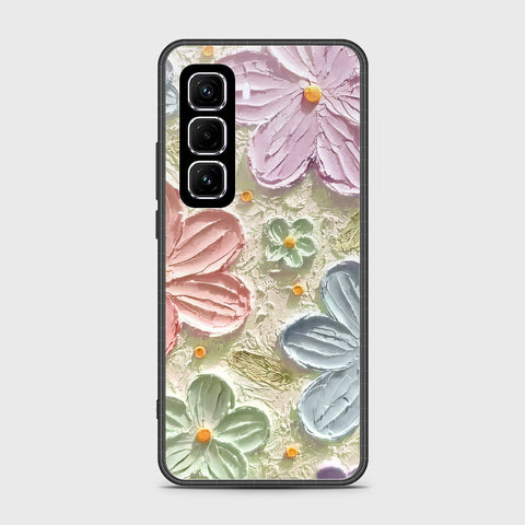Infinix Hot 50 Pro Plus Cover - Floral Series - Design 15 - Blue & Green - HQ Premium Shine Durable Shatterproof Case