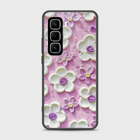Infinix Hot 50 Pro Cover - Floral Series - Design 4 - Purple & White - HQ Premium Shine Durable Shatterproof Case