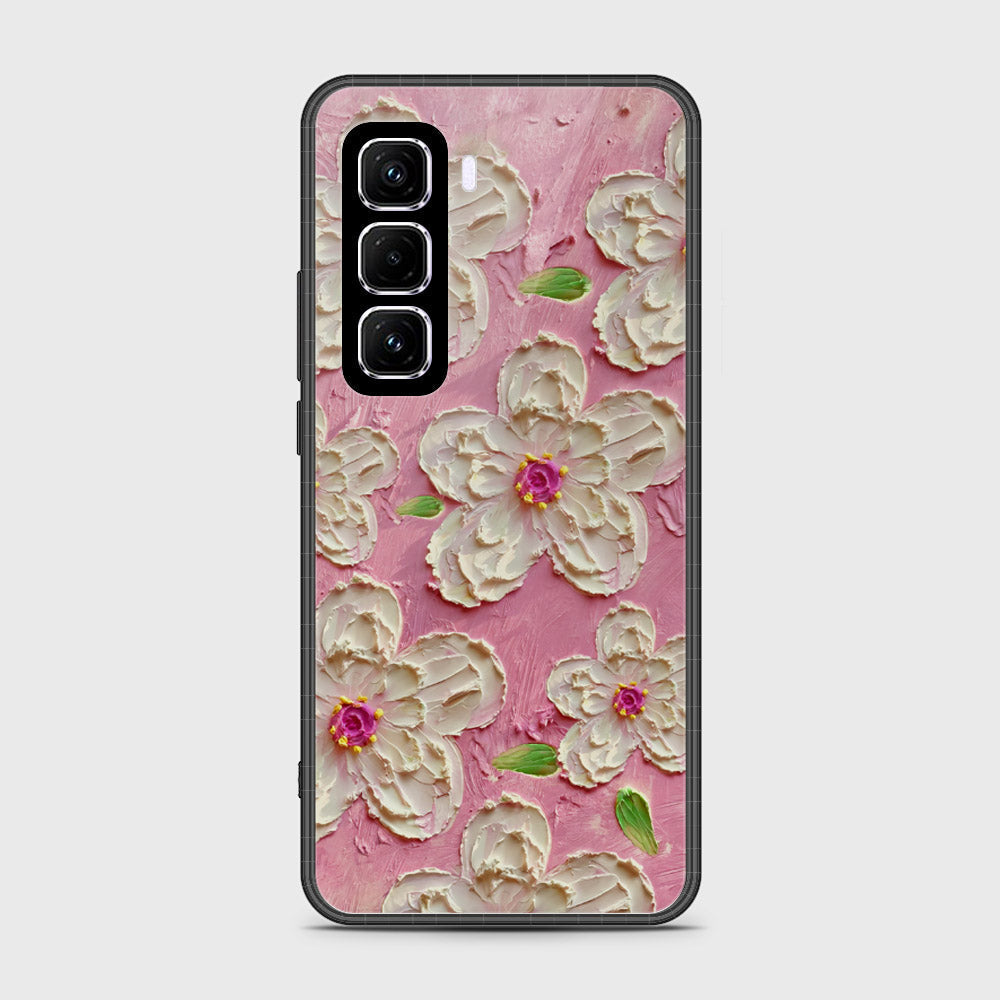 Infinix Hot 50 Pro Cover - Floral Series - Design 5 - Pink & White - HQ Premium Shine Durable Shatterproof Case