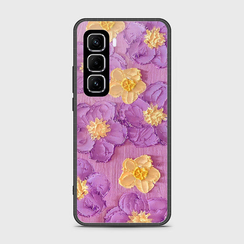 Infinix Hot 50 Pro Cover - Floral Series - Design 8 - Purple & Yellow - HQ Premium Shine Durable Shatterproof Case