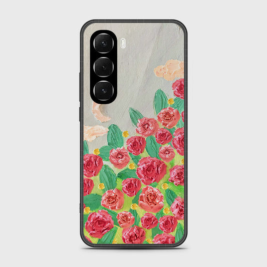 Infinix Hot 60i 4G Cover - Floral Series - Design 10 - Red & Green - HQ Ultra Shine Premium Infinity Glass Soft Silicon Borders Case