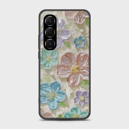 Infinix Hot 60i 4G Cover - Floral Series - Design 14 - Blue & Purple - HQ Ultra Shine Premium Infinity Glass Soft Silicon Borders Case