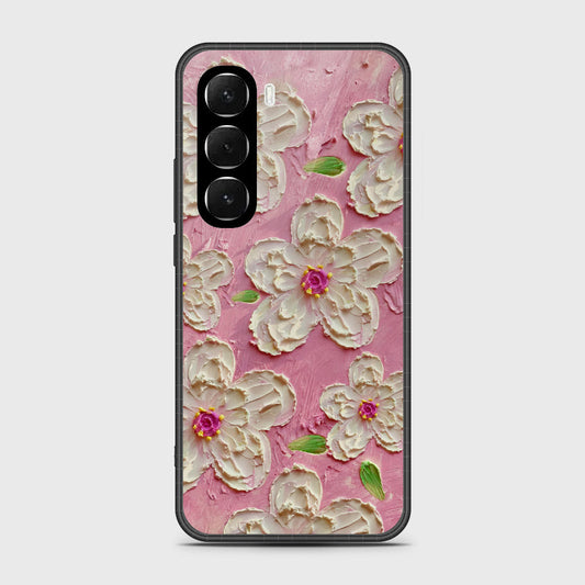 Infinix Hot 60i 4G Cover - Floral Series - Design 5 - Pink & White - HQ Ultra Shine Premium Infinity Glass Soft Silicon Borders Case