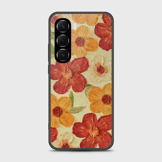 Infinix Hot 60i 4G Cover - Floral Series - Design 6 - Red & Orange - HQ Ultra Shine Premium Infinity Glass Soft Silicon Borders Case