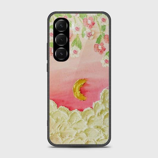 Infinix Hot 60i 4G Cover - Floral Series - Design 7 - Pink & Yellow - HQ Ultra Shine Premium Infinity Glass Soft Silicon Borders Case