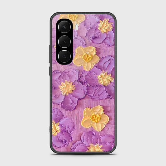 Infinix Hot 60i 4G Cover - Floral Series - Design 8 - Purple & Yellow - HQ Ultra Shine Premium Infinity Glass Soft Silicon Borders Case