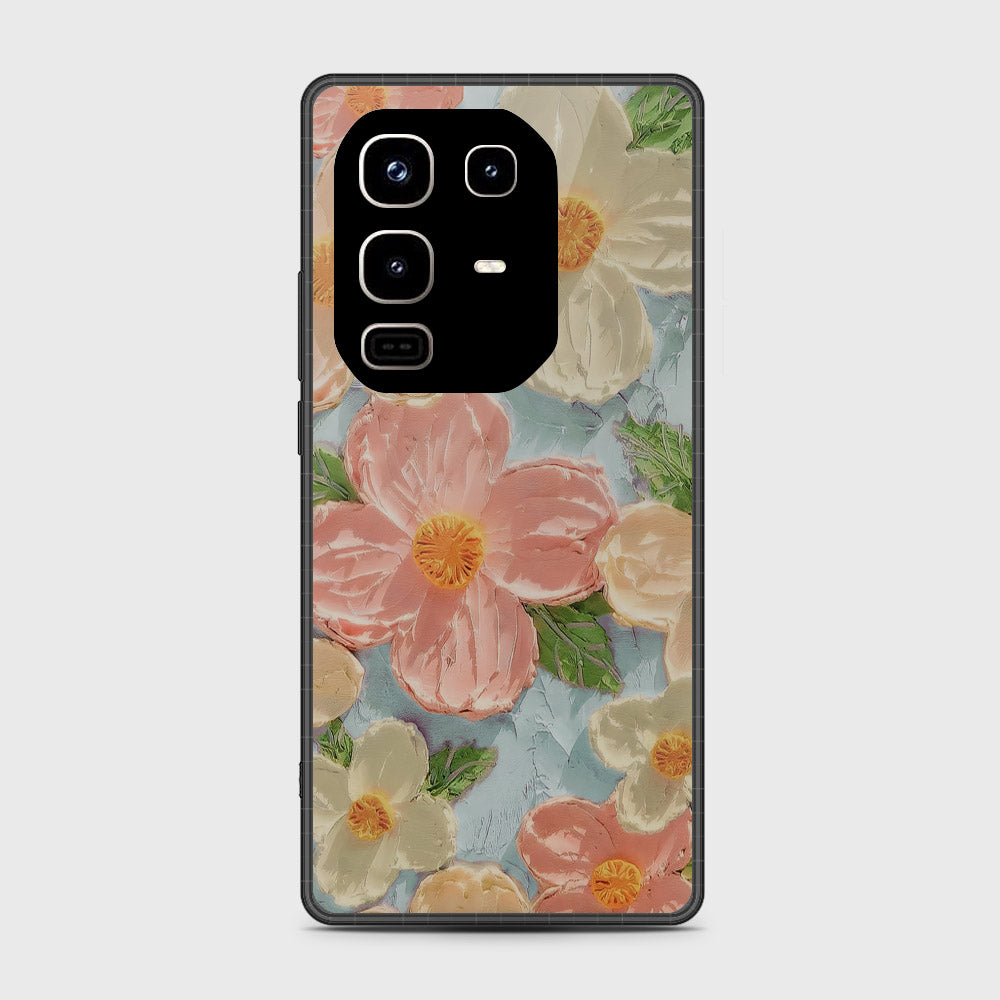 Infinix Note 50 Pro 4G Cover - Floral Series - Design 16 - Cyan & Pink - HQ Premium Shine Durable Shatterproof Case