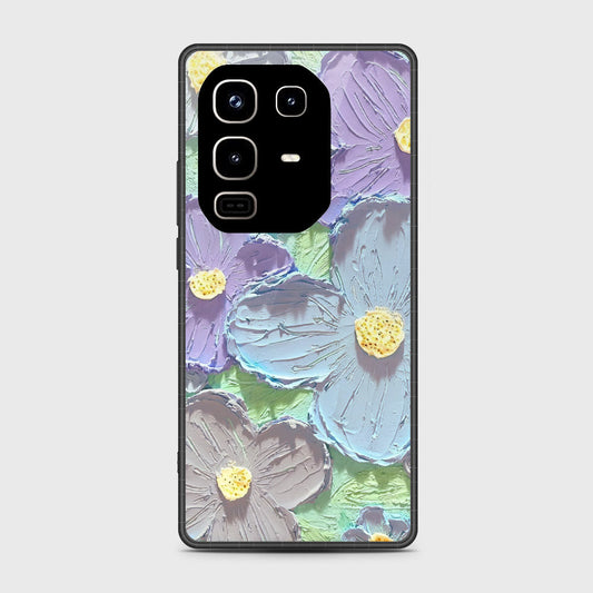 Infinix Note 50 Pro 4G Cover - Floral Series - Design 1 - Purple & Aqua - HQ Premium Shine Durable Shatterproof Case
