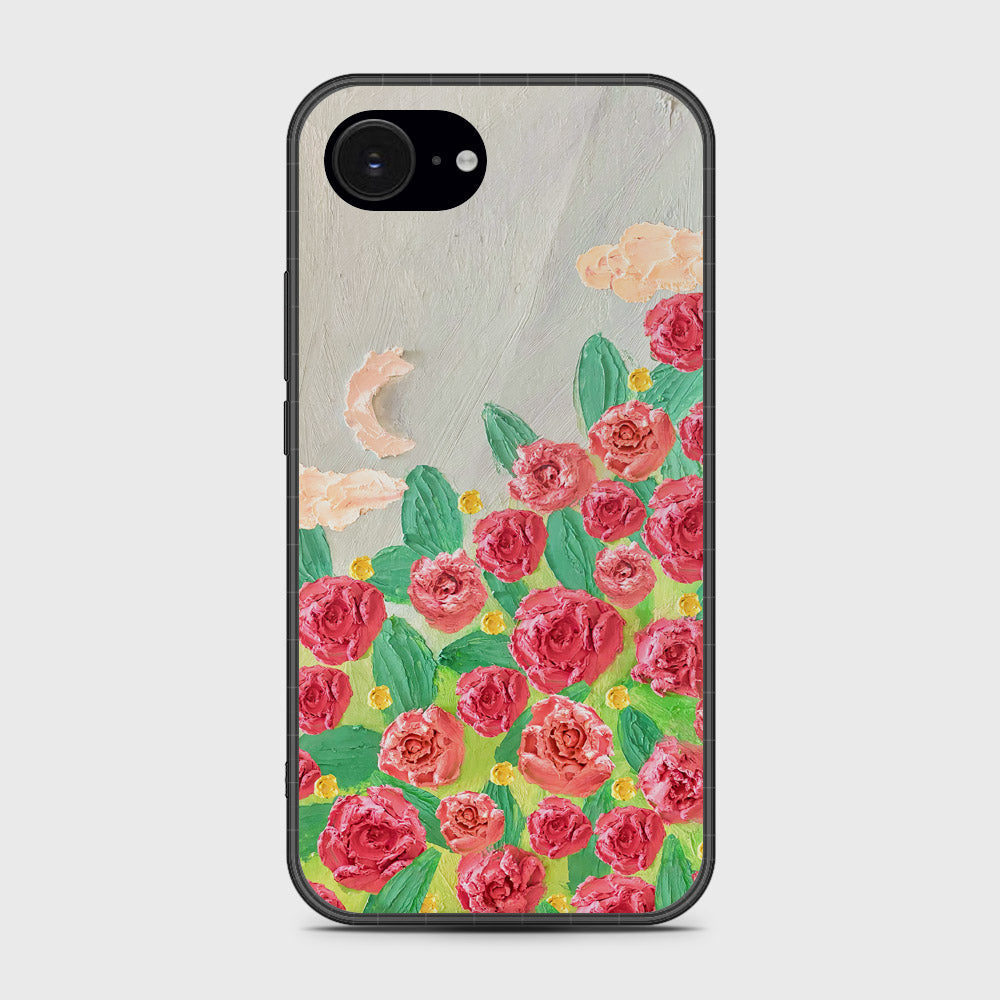 iPhone 16e Cover - Floral Series - Design 10 - Red & Green - HQ Premium Shine Durable Shatterproof Case
