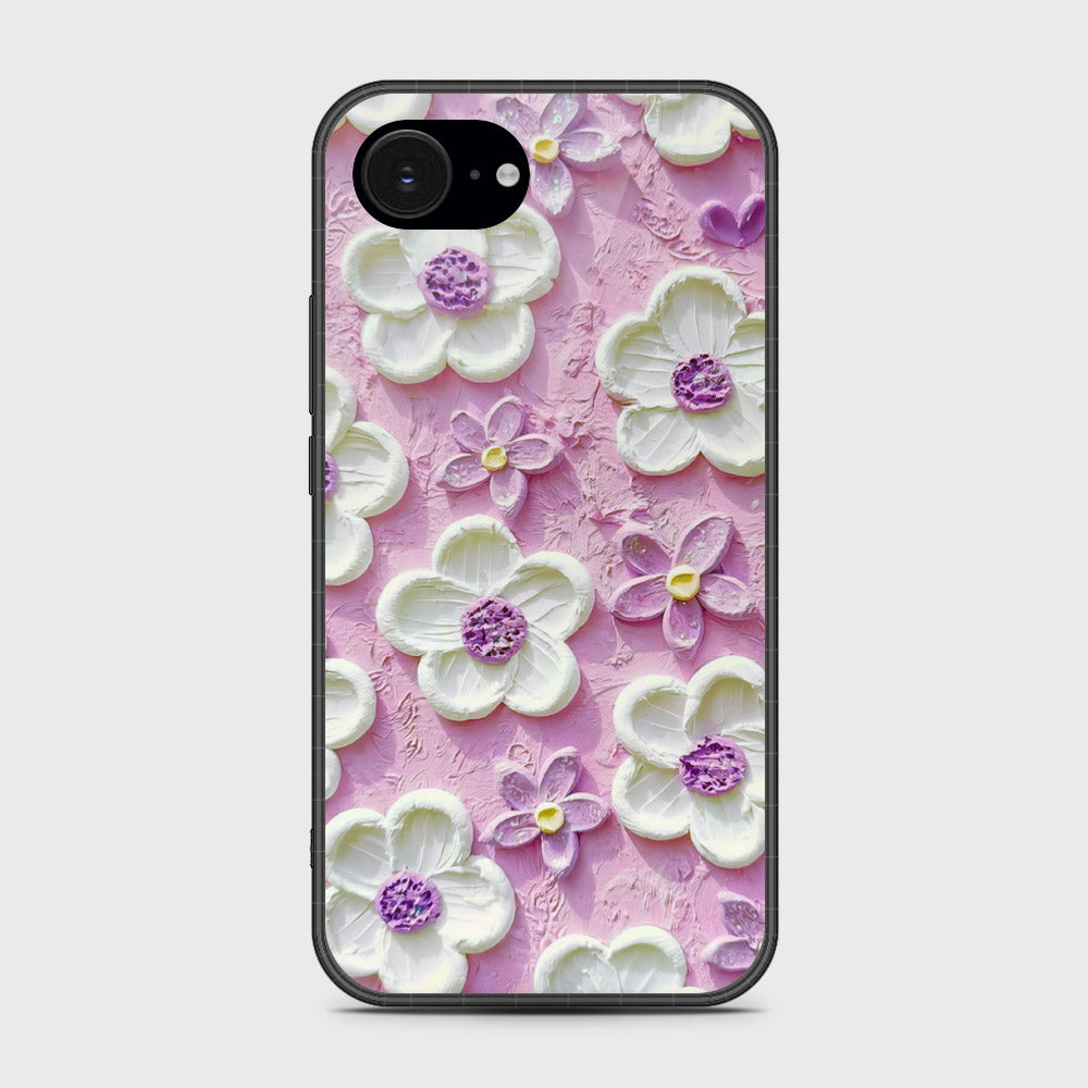 iPhone 16e Cover - Floral Series - Design 4 - Purple & White - HQ Premium Shine Durable Shatterproof Case