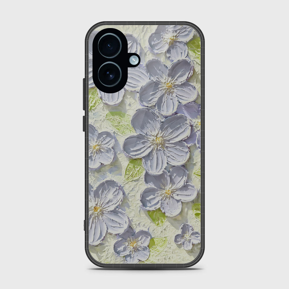 iPhone 17 Cover - Floral Series - Design 12 - Grey & Green - HQ Premium Shine Durable Glass Case