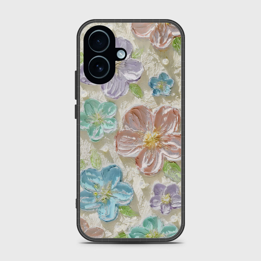 iPhone 17 Cover - Floral Series - Design 14 - Blue & Purple - HQ Premium Shine Durable Glass Case