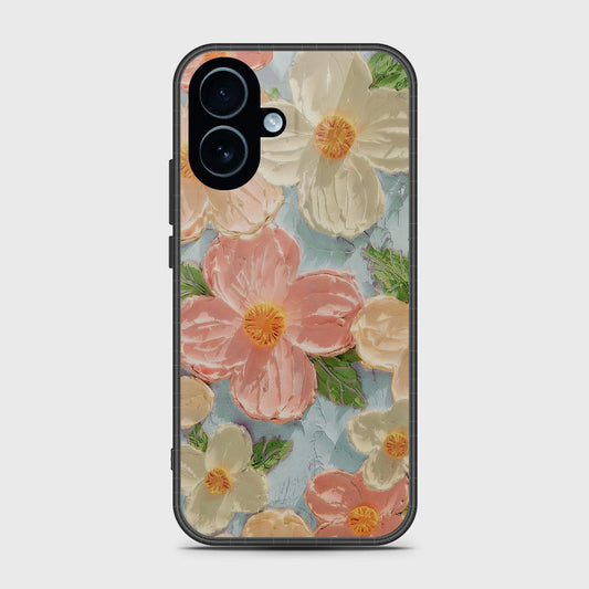 iPhone 17 Cover - Floral Series - Design 16 - Cyan & Pink - HQ Premium Shine Durable Glass Case