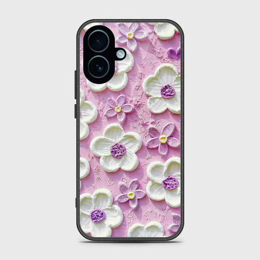 iPhone 17 Cover - Floral Series - Design 4 - Purple & White - HQ Premium Shine Durable Glass Case