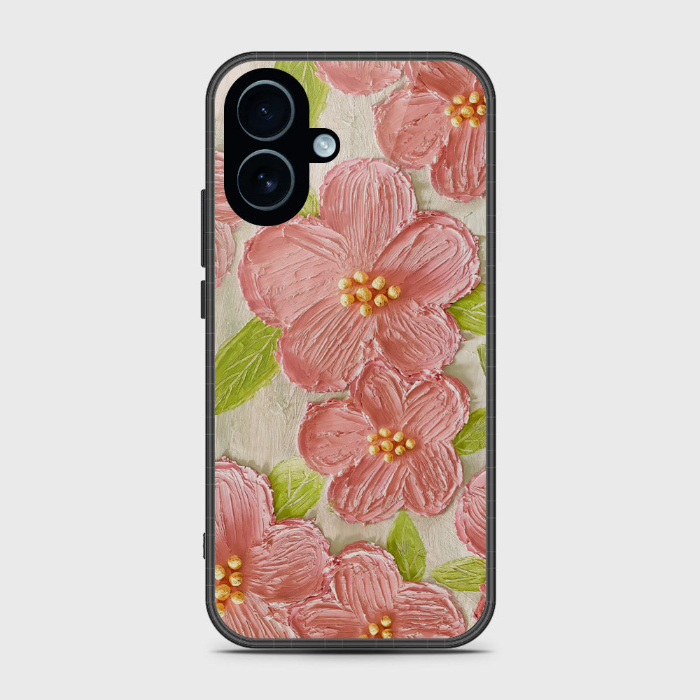 iPhone 17 Cover - Floral Series - Design 9 - Pink & Green - HQ Premium Shine Durable Glass Case