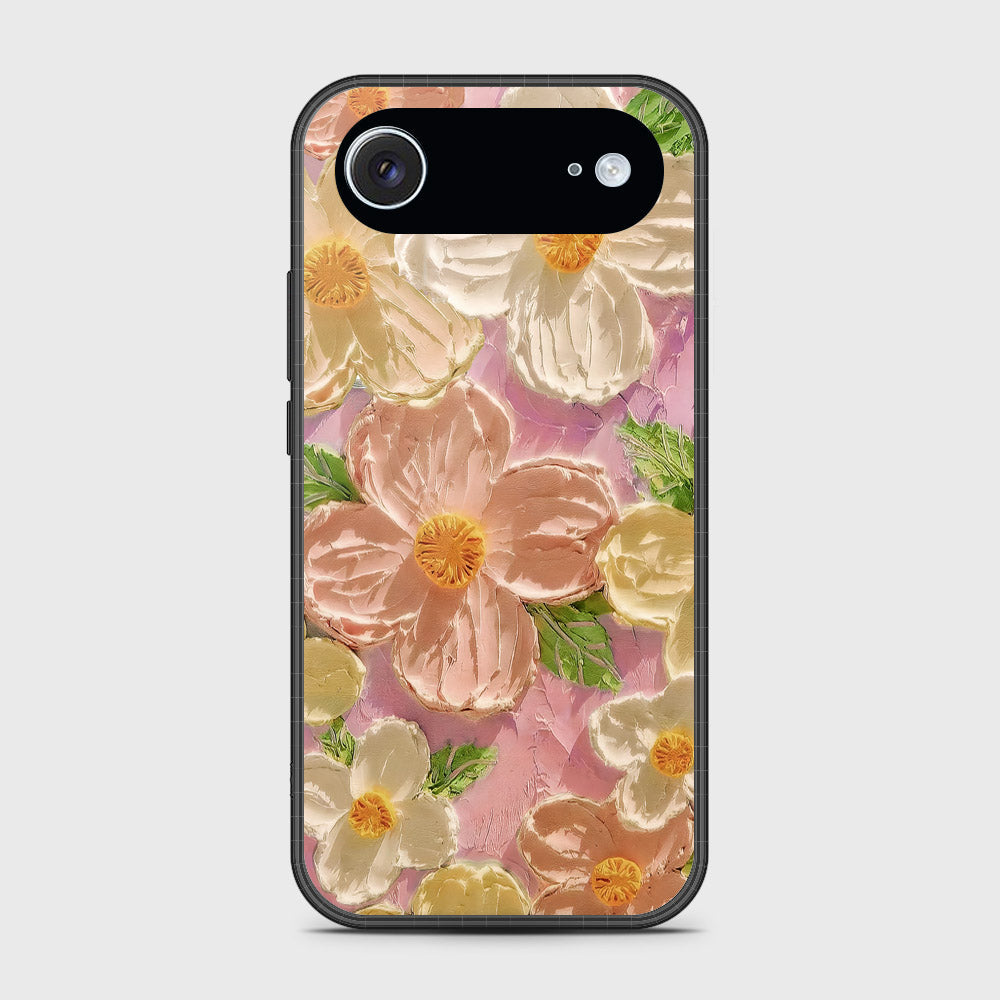 iPhone 17 Air Cover - Floral Series - Design 11 - White & Green - HQ Premium Shine Durable Glass Case