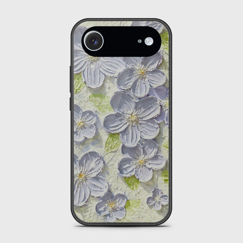 iPhone 17 Air Cover - Floral Series - Design 12 - Grey & Green - HQ Premium Shine Durable Glass Case