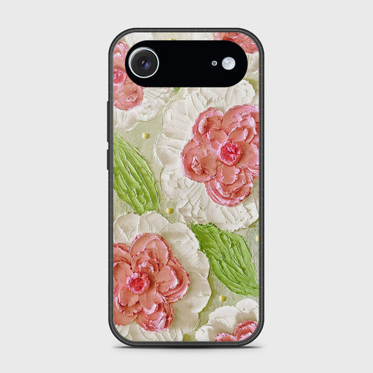 iPhone 17 Air Cover - Floral Series - Design 13 - Offwhite & Green - HQ Premium Shine Durable Glass Case
