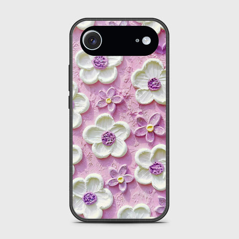iPhone 17 Air Cover - Floral Series - Design 4 - Purple & White - HQ Premium Shine Durable Glass Case