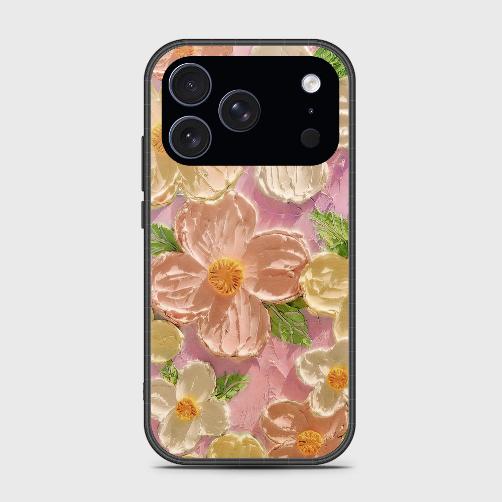iPhone 17 Pro Cover - Floral Series - Design 11 - White & Green - HQ Premium Shine Durable Glass Case