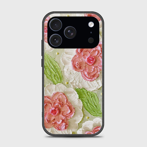 iPhone 17 Pro Max Cover - Floral Series - Design 13 - Offwhite & Green - HQ Premium Shine Durable Glass Case