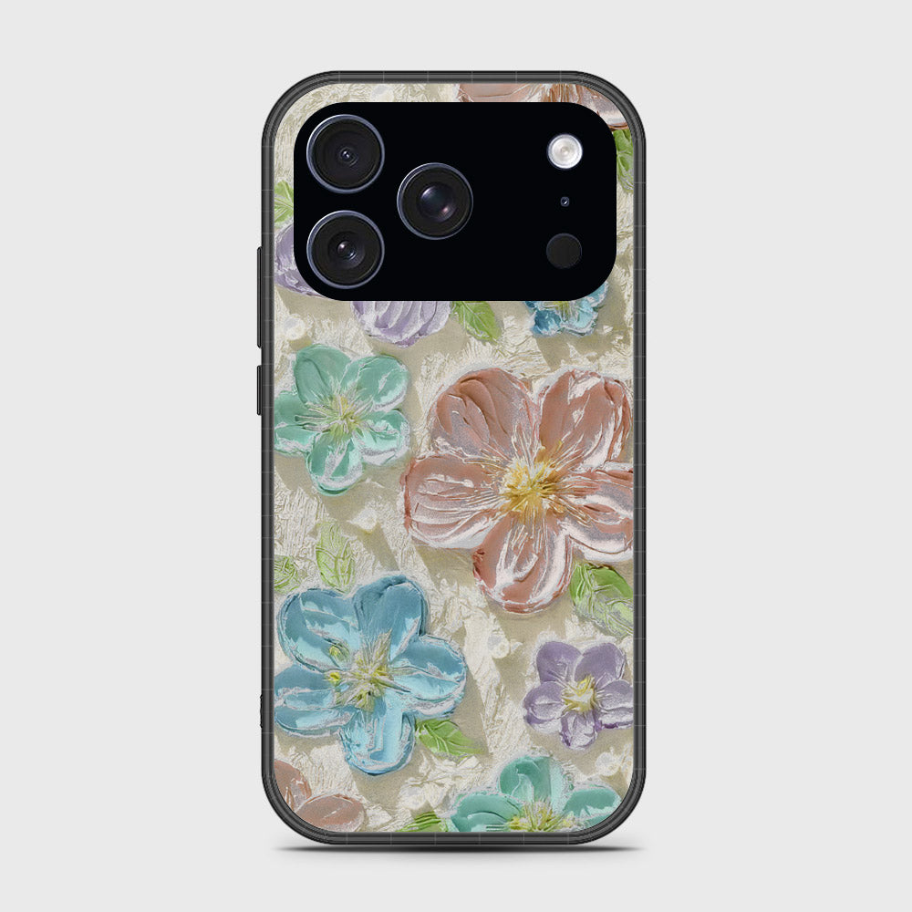 iPhone 17 Pro Cover - Floral Series - Design 14 - Blue & Purple - HQ Premium Shine Durable Glass Case