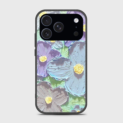 iPhone 17 Pro Max Cover - Floral Series - Design 1 - Purple & Aqua - HQ Premium Shine Durable Glass Case