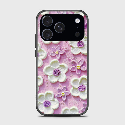 iPhone 17 Pro Max Cover - Floral Series - Design 4 - Purple & White - HQ Premium Shine Durable Glass Case