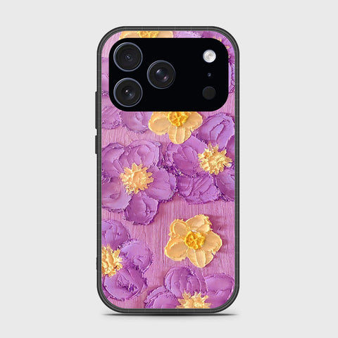 iPhone 17 Pro Max Cover - Floral Series - Design 8 - Purple & Yellow - HQ Premium Shine Durable Glass Case