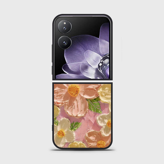 Xiaomi Mix Flip Cover - Floral Series - Design 11 - White & Green - HQ Premium Shine Durable Shatterproof Case